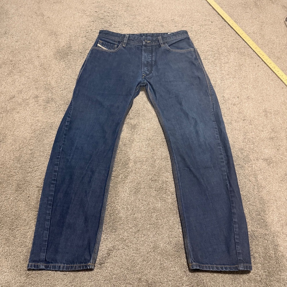 Diesel Bravefort 0088Z Mens Comfort Carrot Jeans Dark Wash Blue 30x30
